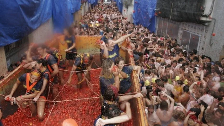 Fiesta de La Tomatina de 2014. (Foto: Wikimedia)